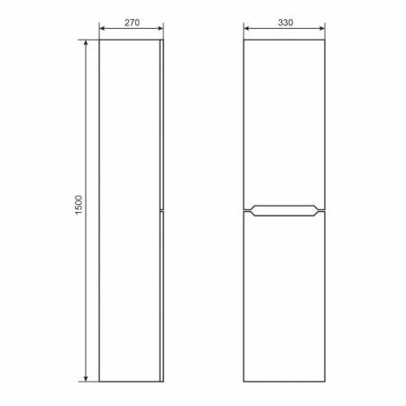 Шкаф-пенал Uperwood Tanos 29102021491 30х150 подвесной цвет белый