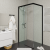 Душевой уголок Cerutti SPA VITO110B-L 110х80 стекло прозрачное профиль черный без поддона