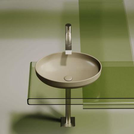 Раковина из сантехнического фарфора Ceramica Nova ELEMENT CN6056MC 50х40 накладная цвет коричневый без отверстий под смеситель