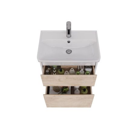 Тумба под раковину LeMark Combi LM03C60T-dub 60х30 напольная цвет бежевый/белый