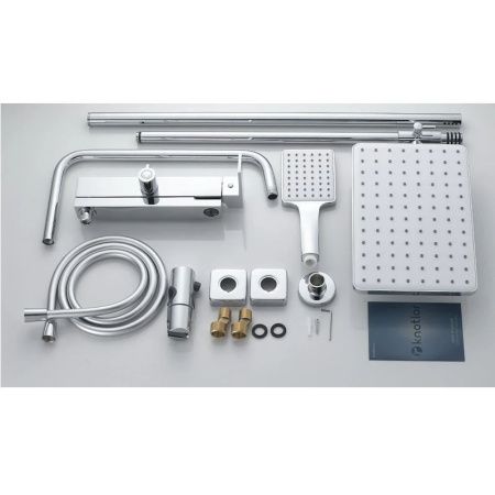 Душевая стойка Knotlor KN-23 настенная цвет хром