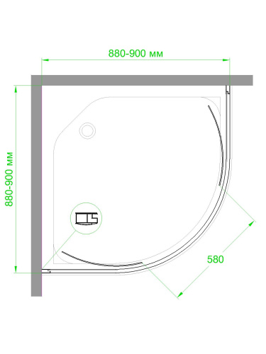 Душевой уголок Royal Bath HKD RB90HKD-C-CH 90х90 стекло рифленое профиль хром глянцевый - фото 2
