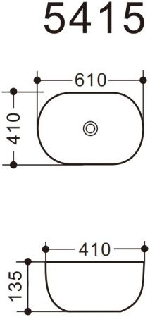 Раковина керамическая Art&Max AM5415-W 60х40 накладная цвет белый