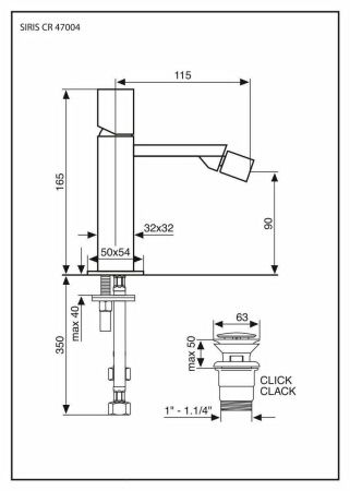 Смеситель Emmevi Siris 47004/CR на биде хром