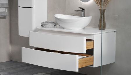 Тумба под раковину Velvex LUNA tp.LUN.100.2Y 100х50 подвесная цвет белый