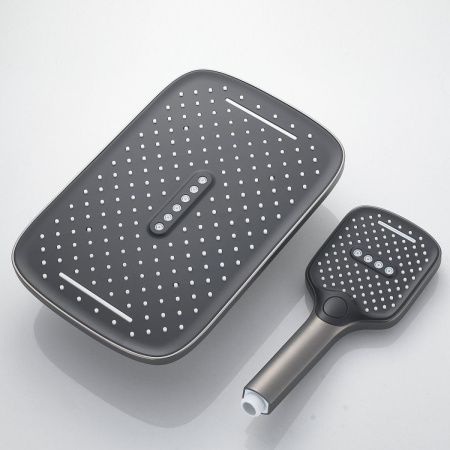 Душевая стойка Shevanik S4036T настенная цвет оружейная сталь