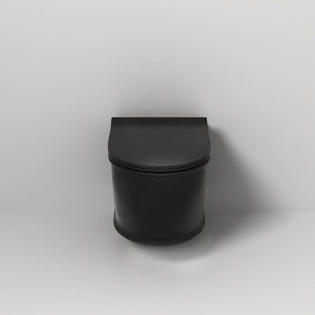 Унитаз подвесной Grossman Retro GR-4482BMS черный с сиденьем микролифт безободковый каскадный смыв