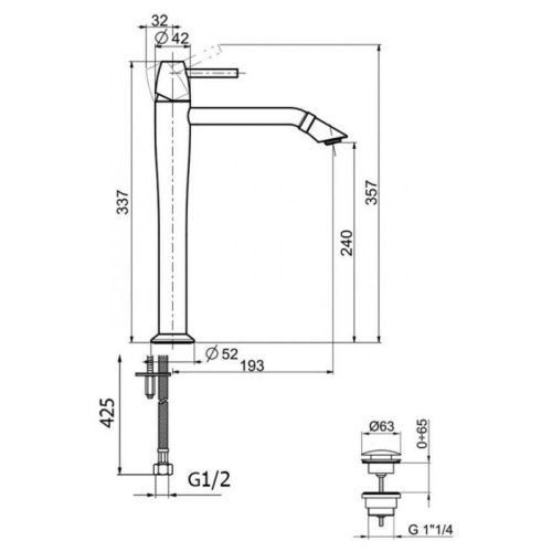Смеситель Webert Opera Moderna OE830402560 на раковину черный - фото 3