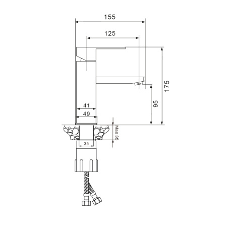 Смеситель WesnaArt Kubus KUB13-210Black на раковину черный
