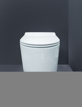 Унитаз подвесной Creo Сeramique RENNES 2.0 COMBO-RE1100R с RE1001T белый безободковый с сиденьем с микролифт душевой смыв