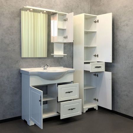 Зеркало-шкаф Comforty Севилья 00003132625CF 80х80 подвесной цвет белый
