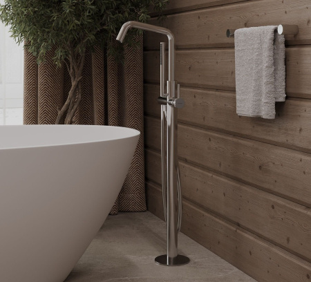 Смеситель для ванны и душа Allen Brau Priority 5.31008-BN напольный никель