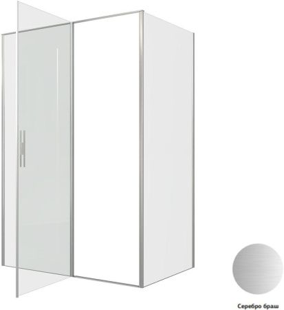 Душевой уголок Allen Brau Priority 3.31035.BA + 3.31044.BA 140х90 стекло прозрачное профиль серебро без поддона