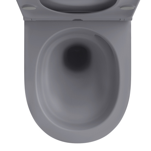 Унитаз подвесной Wellsee Croquis 182614001 серый матовый с сиденьем микролифт безободковый смыв торнадо - фото 3
