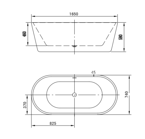 Ванна акриловая Art&Max AM-200-1650-720 отдельностоящая овальная - фото 2