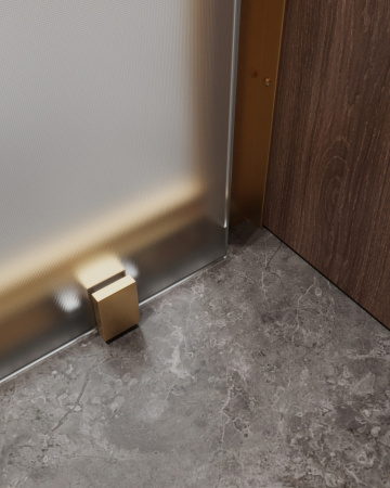 Душевая дверь Cezares MOLVENO MOLVENO-BF-1-120-P-BORO 120х195 стекло рифленое профиль золото брашированное