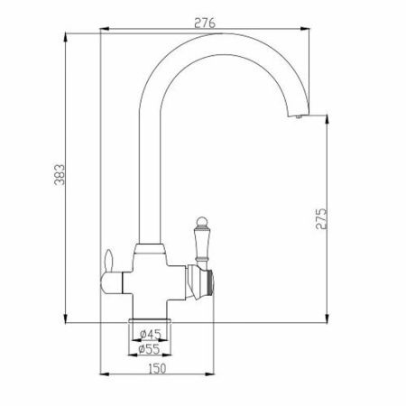 Смеситель для кухни Fashun A4396 на мойку хром
