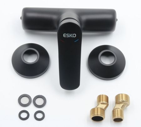 Смеситель для ванны и душа Esko LG80B настенный черный