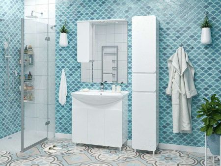 Шкаф-пенал Misty Чегет П-Чег-05035-01-1ЯП 40х200 напольный цвет белый