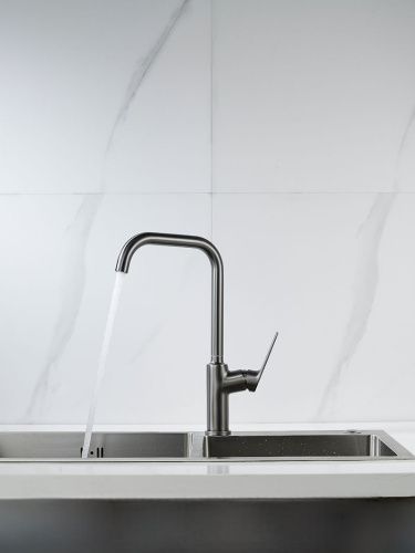 Смеситель для кухни Knotlor MUSE KN-61/GM на мойку вороненая сталь - фото 4