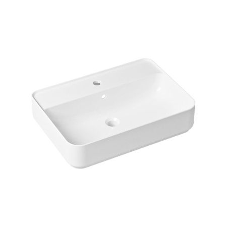 Раковина из сантехнического фарфора Lavinia Boho Bathroom Sink Slim 33311008 60х40 накладная цвет белый 1 отверстие под смеситель