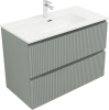 Тумба под раковину Aquanet Джейн (Flat) 00335435 90х46х64 подвесная цвет зеленый/серый