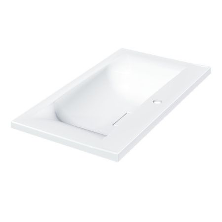 Раковина из искусственного камня Vincea VCB-3M800W 80х50 встраиваемая цвет белый 1 отверстие под смеситель