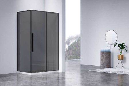 Душевой уголок Vincea Slim-N VSR-4SN8012CGB 120х80 стекло тонированное профиль черный без поддона