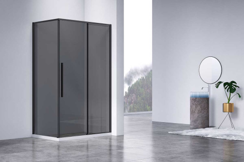 Душевой уголок Vincea Slim-N VSR-4SN8012CGB 120х80 стекло тонированное профиль черный - фото 2