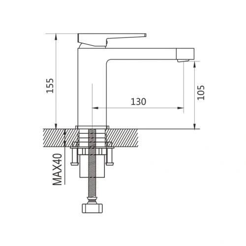 Смеситель Shevanik S6801T на раковину оружейная сталь - фото 3