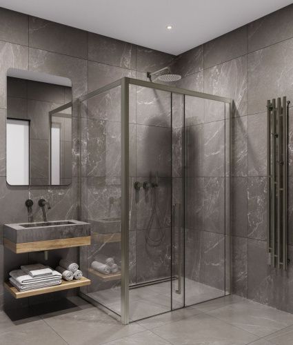 Душевой уголок Timo T51L+T61 150х100 стекло прозрачное профиль никель без поддона - фото 2