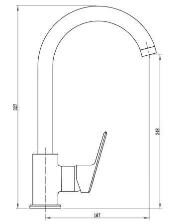 Смеситель для кухни Voda Wave WA519 на мойку хром