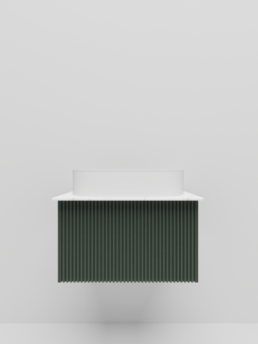 Тумба со столешницей La Fenice TERRA NFNC-01-TER-G-60-3-GG 70х36х47 подвесная цвет серый/зелёный - фото 2
