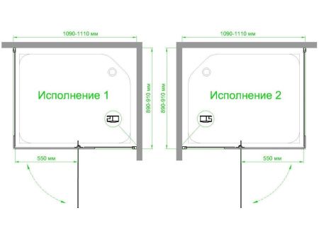 Душевой уголок Royal Bath HPVD RB9110HPVD-T-BL 110х90 стекло прозрачное профиль черный без поддона