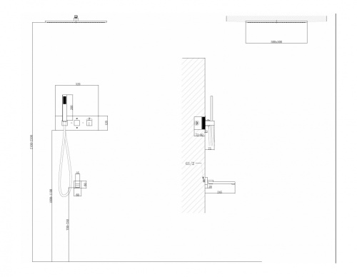 Душевая система ABBER AF8254G встраиваемая в стену с термостатом - фото 3