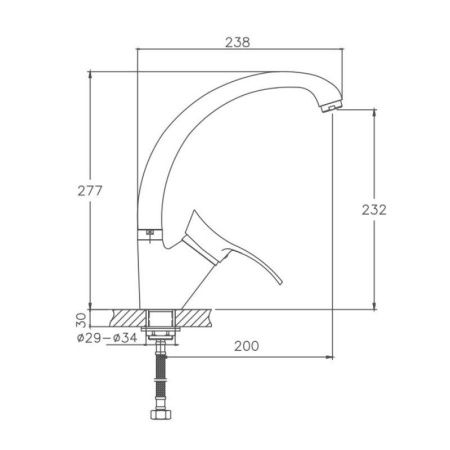 Смеситель для кухни Cron CN4101-2 на мойку хром