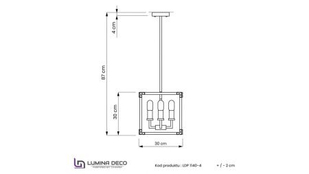 Люстра подвесная Lumina Deco Waldorf (Валдорф) LDP 1140-4 BK+MD