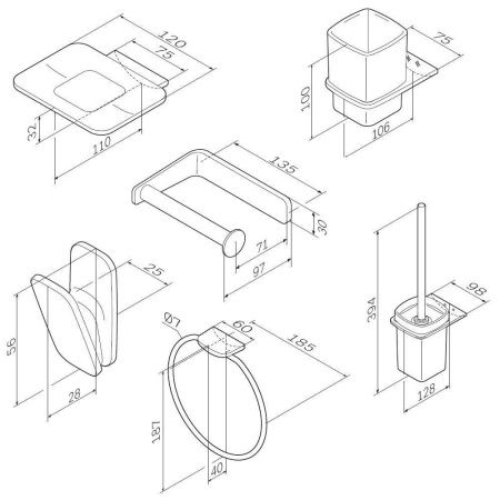Набор аксессуаров для ванной Am.Pm Inspire V2.0 AK50D1206B