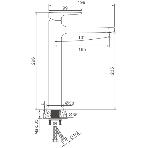 Смеситель Belz B713 B11713-7 на раковину черный - фото 2
