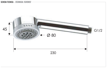 Душевая лейка Remer 321HGX округлая