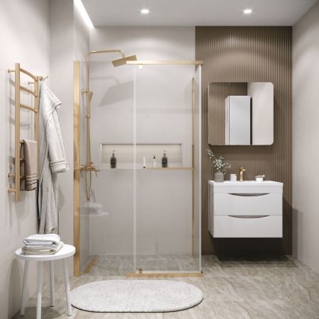 Душевой уголок Grossman Pragma 120.K33.03.1090.32.00 100х90 стекло прозрачное профиль золото без поддона