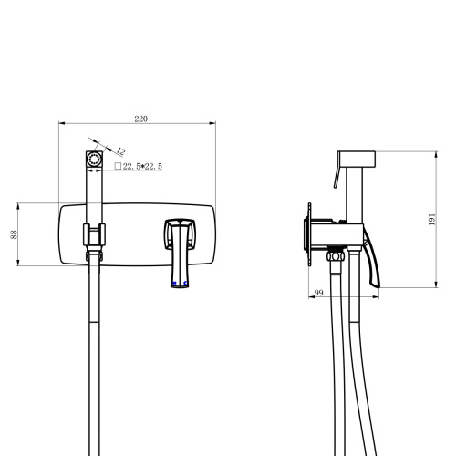 Гигиенический душ со смесителем LeMark Nubira LM6219ORB черный бронзовый - фото 3