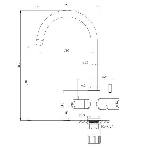 Смеситель для кухни WesnaArt Eko EKO05-111 на мойку сатин - фото 2