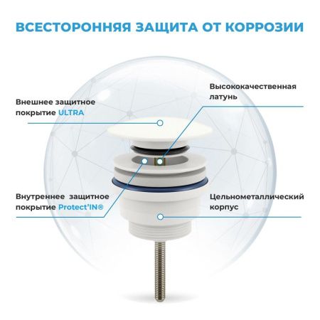 Донный клапан Wellsee Drainage System 182143000 белый