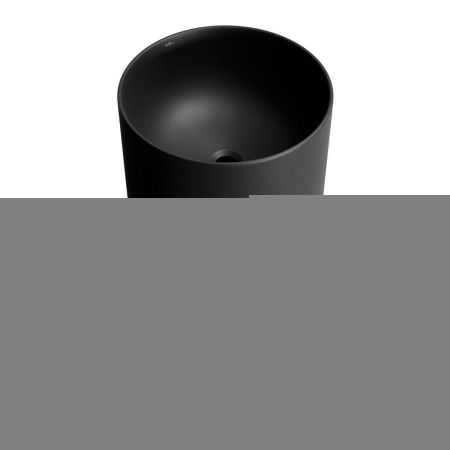 Раковина из сантехнического фарфора Wellsee Callipy Art 328904000 40х40 напольная цвет черный без отверстий под смеситель