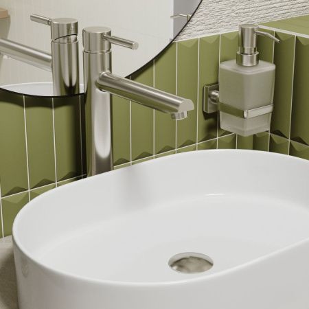 Смеситель Wasserkraft Wern 4200 4203H на раковину никель