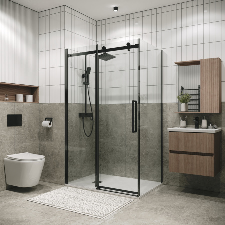 Душевая перегородка Grossman Classic 200.K33.04.80.42.00 80х195 стекло прозрачное профиль графит