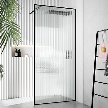 Душевая перегородка Cerutti SPA STRIP T90 90х120 стекло рифленое профиль черный