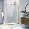 Душевая дверь Vegas-Glass ZP TUR+NOVO ZP TUR NOVO 130 09 02 130х200 стекло рифленое профиль золото глянцевое