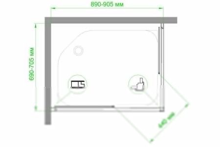 Душевой уголок Royal Bath HPD RB7090HPD-C 90х70 стекло матовое профиль белый без поддона